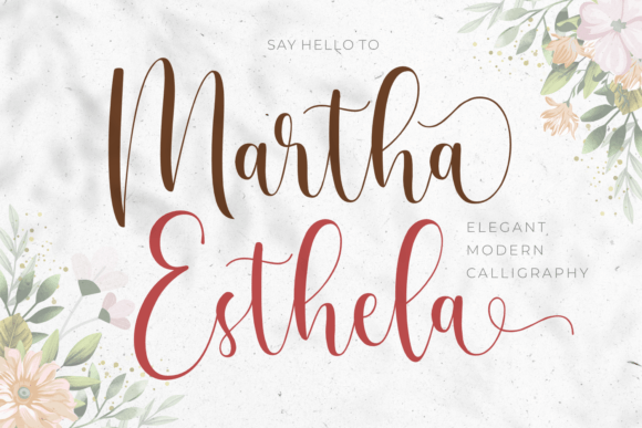 Elevate Your Brand with Martha Esthela: A Modern Calligraphic Typeface for Business